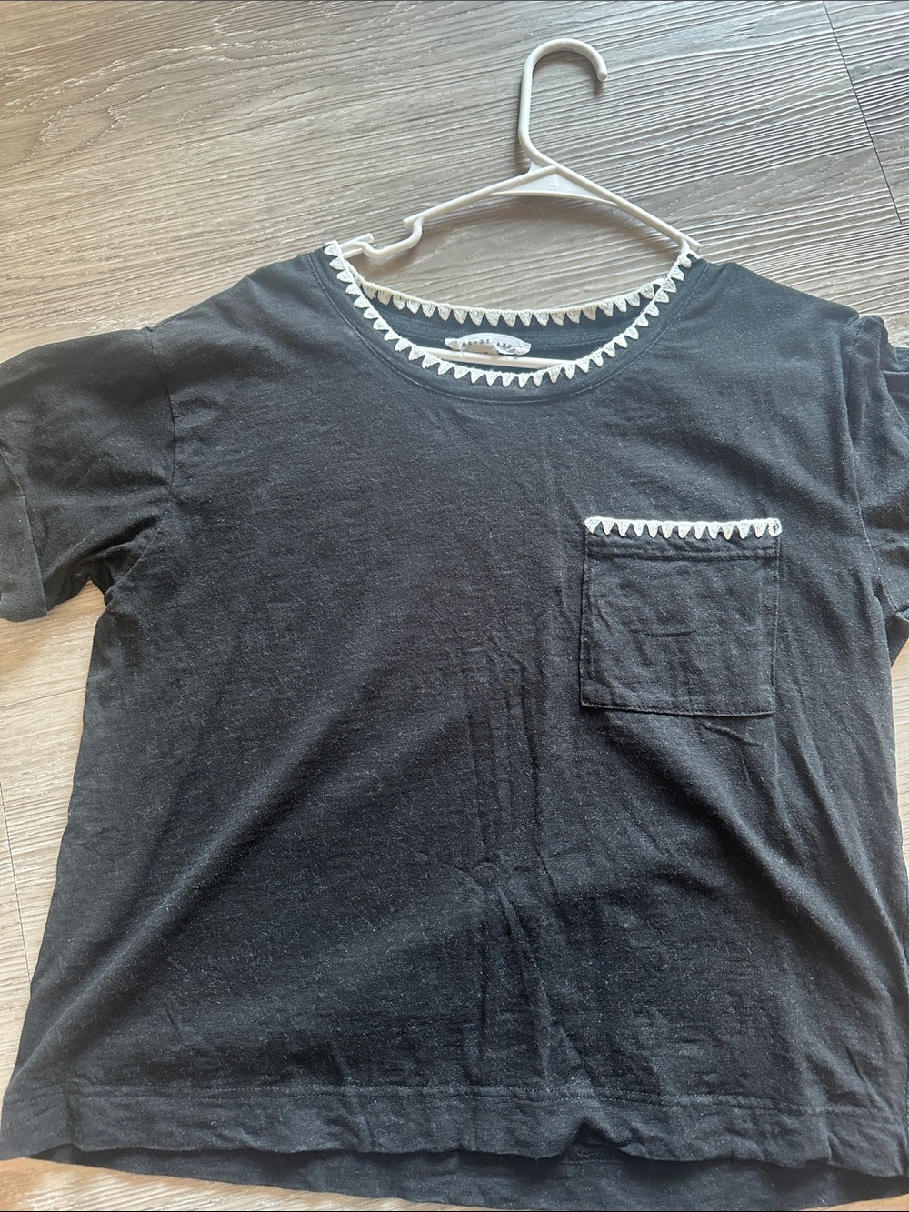 Jane and Delancey Black Short Sleeve Tee with White Trim